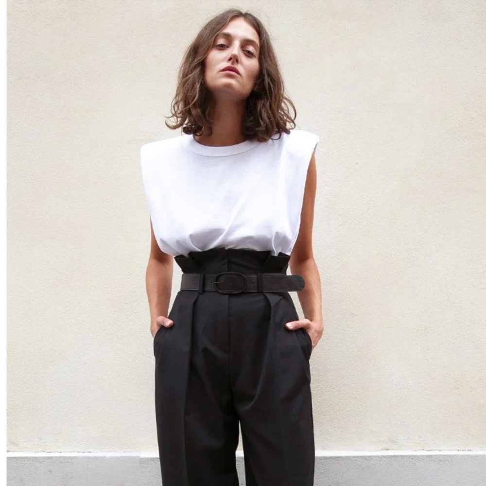 COPY - The Frankie Shop Eva Padded Shoulder Muscle Tee